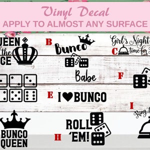 Bunco Decal, Bunco Sticker, Bunco Queen Decal, Dice Decal, Dice Game, Queen Dice, Bunco Babe Decal, Girls Night Out, Bunco Game, Game Night