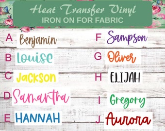 Custom Name Iron On, Personalized Name Iron On, Name Iron On, Custom Name Decal, Shirt Name, Birthday Shirt Name Iron On, Back To School,