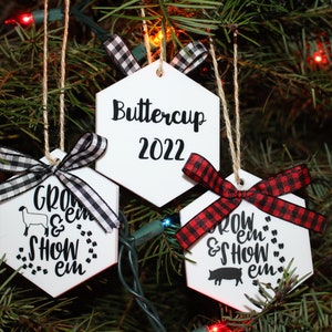 Chicken Ornament, Cow Ornament, Goat 4H, 4H Ornament, Goat Ornament, FFA Ornament, Heifer Ornament, Pig Ornament, Lamb Ornament, Steer