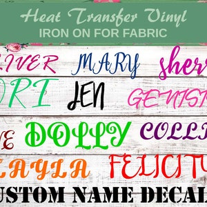 Custom Name Iron On, Personalized Name Iron On, Name Iron On, Custom Name Decal, Shirt Name, Birthday Shirt Name Iron On, Back To School,