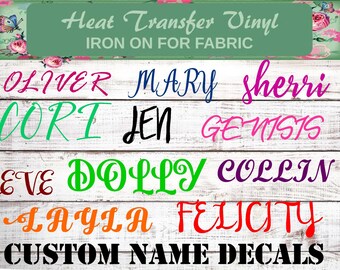 Custom Name Iron On, Personalized Name Iron On, Name Iron On, Custom Name Decal, Shirt Name, Birthday Shirt Name Iron On, Back To School,
