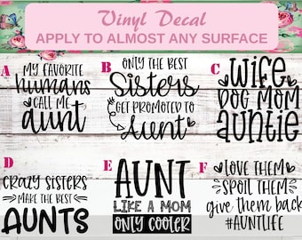 Promoted to Aunt, Aunt Announcement, Aunt Life Cup Decal, Auntie Decal, Aunt Decal, Aunt Birthday, Aunt Christmas Aunt Reveal Decal, Cool