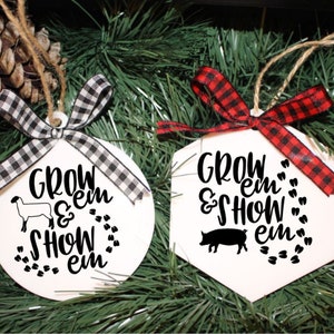 Pig Ornament, Lamb 4H, 4H Ornament, FFA Ornament, Cow Ornament, Chicken Ornament, Pig Ornament, Rabbit Ornament, Lamb 4h, Steer Ornament