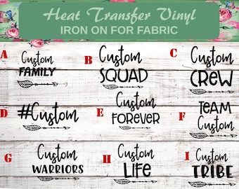 Custom Shirt, Custom Iron On, Custom Crew Shirt, Custom Squad Shirt, Personalized Shirt Decal, Teacher, Personalized Crew, Nurse, Wedding