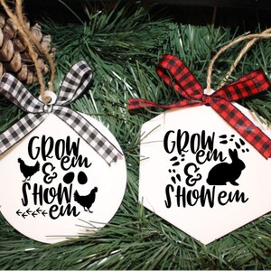 Bunny Ornament, Rabbit 4H, 4H Ornament, FFA Ornament, Cow Ornament, Chicken Ornament, Pig Ornament, Rabbit Ornament, Lamb Ornament, Steer
