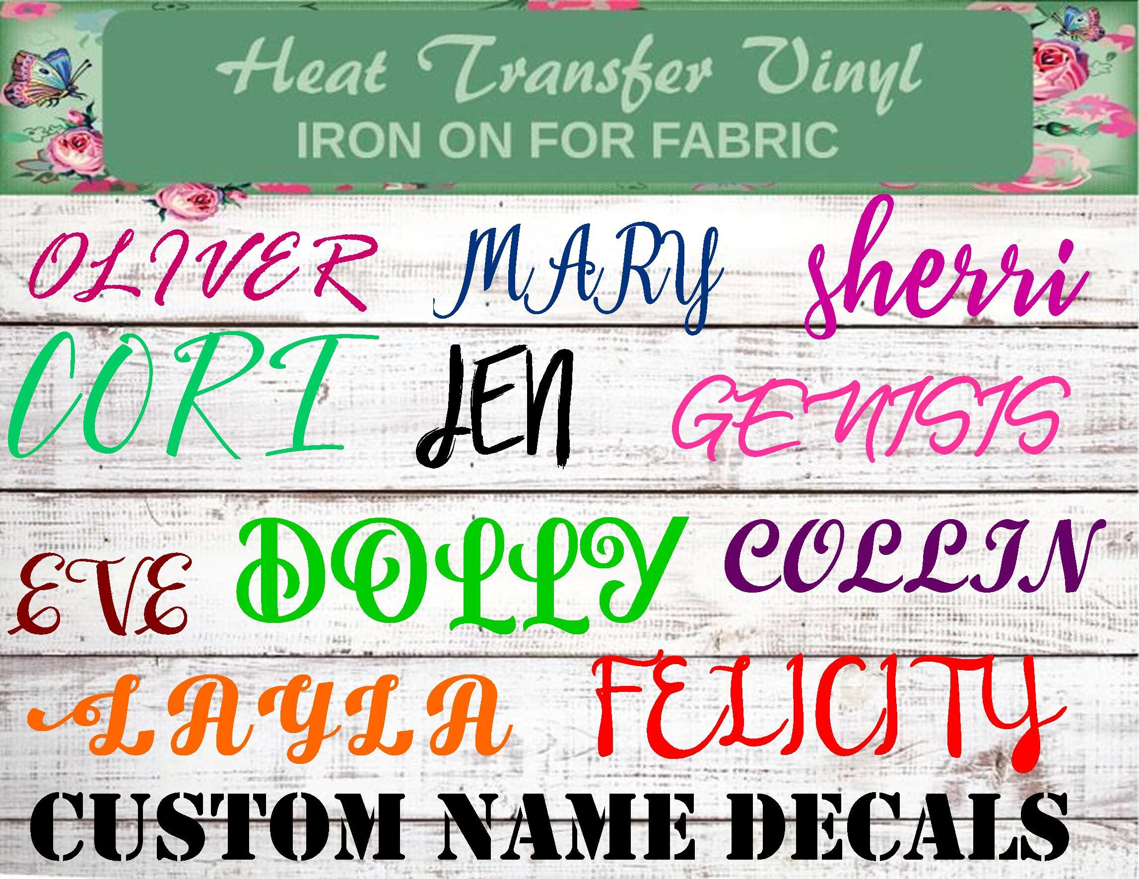 Personalized Name Vinyl Iron On Transfer Vinyl Custom Name Decal For T Shirt - E - Foto 7