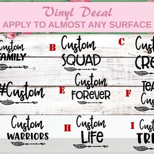 Custom Decal, Custom Sticker, Custom Crew Decal, Custom Squad Decal, Teacher Decal, Personalized Crew, Custom Team, Nurse Team Decal, Family