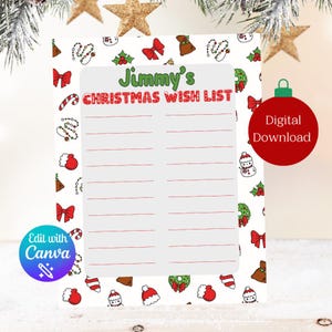 Kinder Brief an Santa, Weihnachtswunschliste, Lieber Santa Brief, druckbare Datei, Brief an Santa Download-Seite, Weihnachtsbrief, Weihnachtsmütze Thema