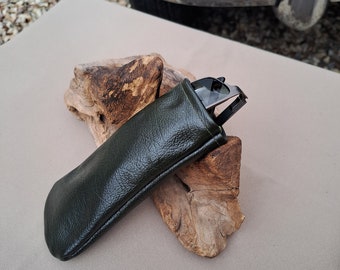 Genuine soft leather glasses pouch