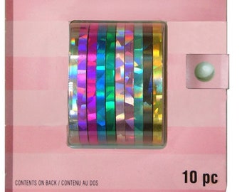 Foil Planner Tapes set of 10 | Rainbow foil planner tape | rainbow Washi tape| Glitter Planner Tape