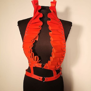 Harness in real leather &quot;Red Passion&quot;