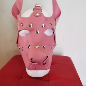 Real leather Dog mask