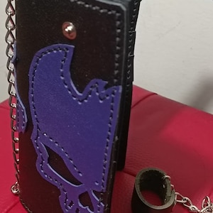 Cartera moteras de piel