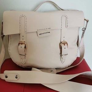 Sac "WOW" en véritable cuir toscan, cousu main