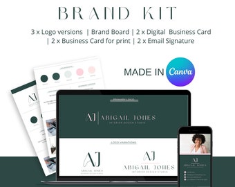 Canva Brand Kit Template: Logo Design, Business Card, Email Signature