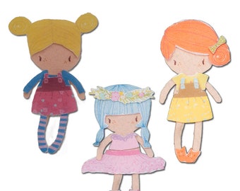 Dress Up Doll - Felt Paper Doll with Clothes - Felt Toy - Gifts for Girls Age 5