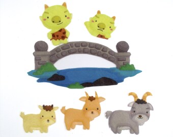 Three Billy Goats Gruff Felt Story, Circle Time Board Preschool, Homeschool Story Time Activity