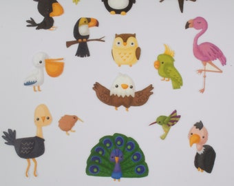 Birds Felt Board Stories, Animals of the World Felt Toys Set, Montessori Material for Preschool and Homeschool