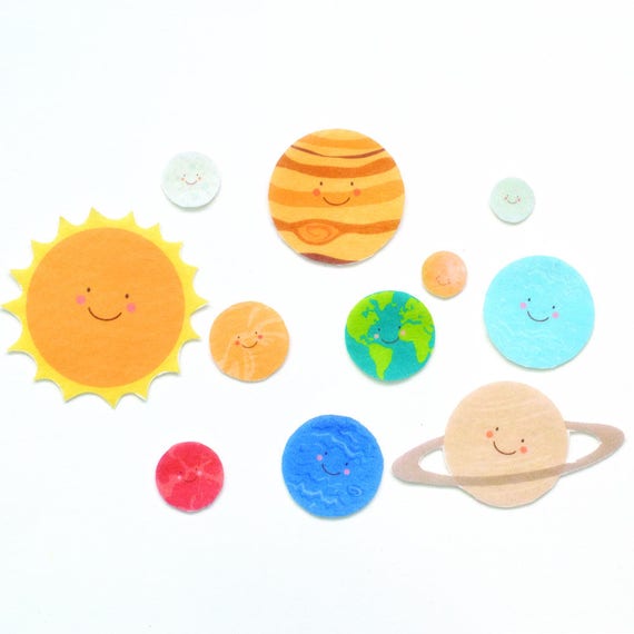 Felt Solar System Toy, Toddler Learning Toy, Planets Felt Board