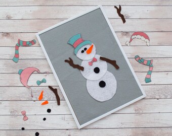 Snowman DIY Kit Winter Activity - Felt Stories Christmas Stocking Filler for Toddlers