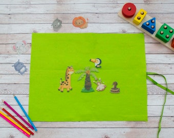 Play Mat for Felt Board Stories - Early Learning Activity Mat for Toddlers  - Homeschooling Toy for Children