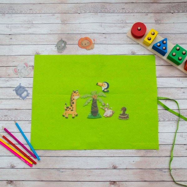 Play Mat for Felt Board Stories - Early Learning Activity Mat for Toddlers  - Homeschooling Toy for Children