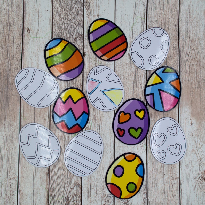 Easter Eggs Coloring Fridge Magnets, Easter Basket Stuffers for Kids, Coloring Activities for Preschool image 6
