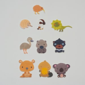 Felt Animals of the World Set Australian Animals Flannel Board Story Eco Friendly Wildlife Educational Toy for Toddler and Preschooler image 1