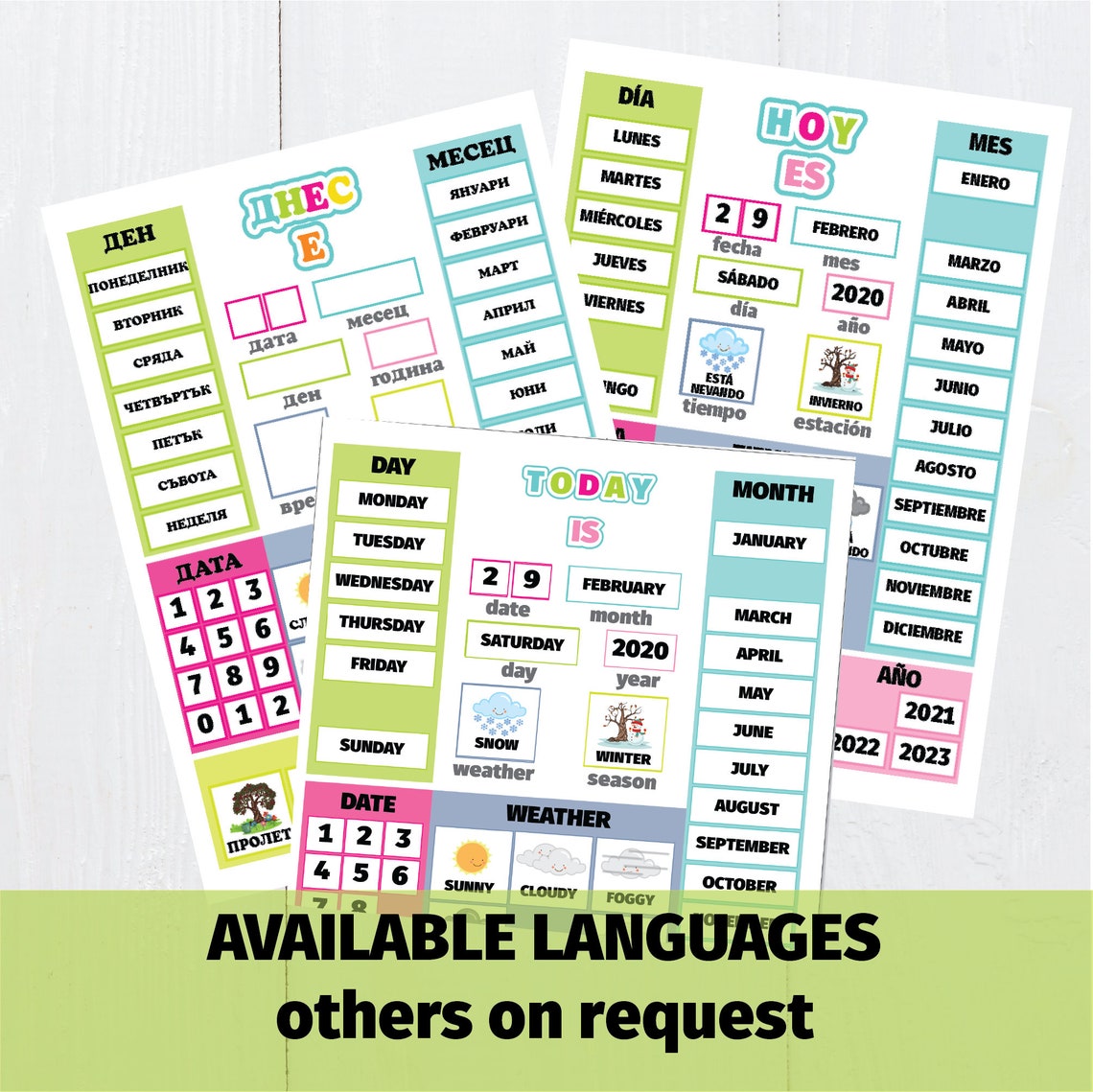 Child Calendar Printable PDF Preschool Classroom Calendar - Etsy