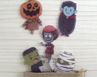 Cute Halloween Characters Felt Board Story, Preschool Halloween Activity Toy, Travel Toy for Toddlers