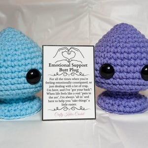Handmade Crochet Emotional Support Butt Plug Plush – Gag Gift