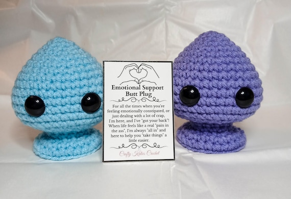 dreier dildo Handmade Crochet Emotional Support Butt Plug Plush – Gag Gift