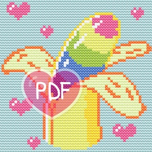 Cross Stitch Pattern | Rainbow Banana | PDF Pattern | DMC | Embroidery | Banana Love | Embroidery Design | Digital Format Cross Stitch