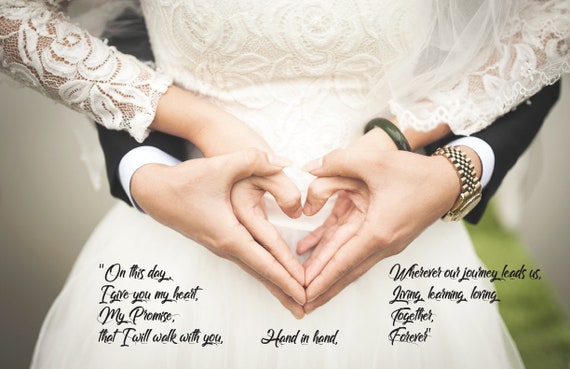 Vows Or Lyrics On Your Wedding Or Engagement Photo Or Other Etsy