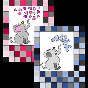 Delivered with Love Pieced Elephant Baby Quilt Kit-456 Eleph