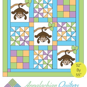 Monkey Business DIGITAL DOWNLOAD Quilt Pattern
