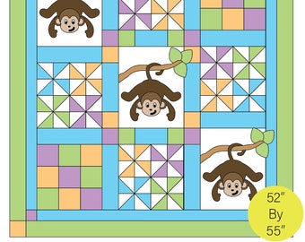 Monkey Business DIGITAL DOWNLOAD Quilt Pattern