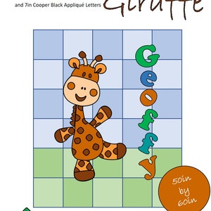 Geoffy Giraffe Quilt Pattern 50in by 60in