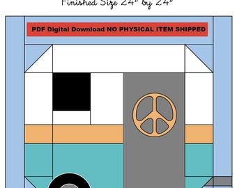 Happy Camper 24" Quilt Block DIGITAL Pattern