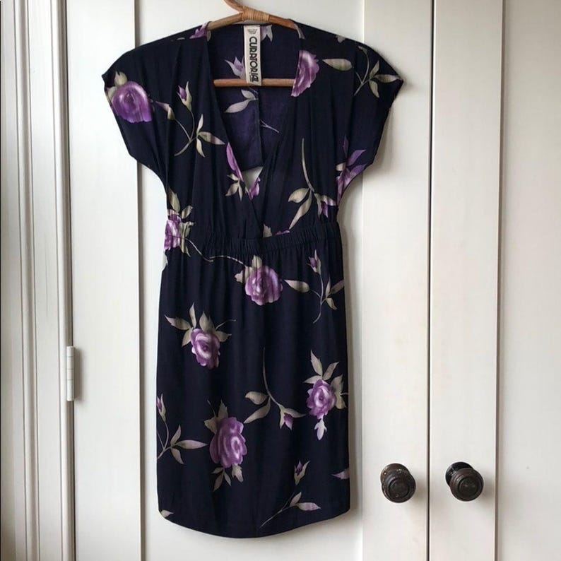 Vintage Urban outfitters Urban Renewal Floral Dress Y2K Cut Out Back Navy image 1