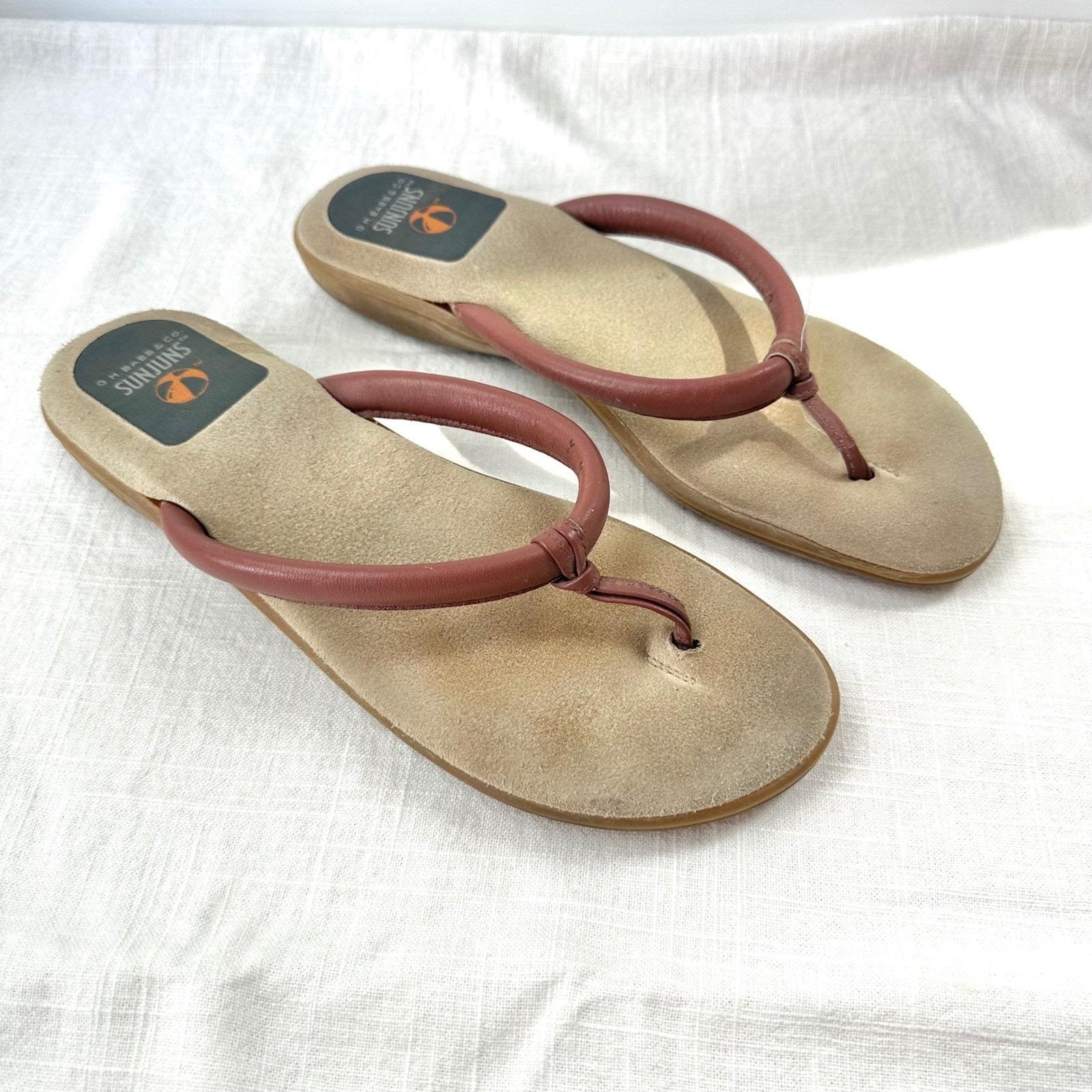 Bass Men\'s Barbados Thong Sandal Brown Leather Cushioned Arch Support Size 10M Oasis Thong Sandal Metatarsal – The Walking Company main image 3