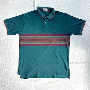 IZOD Club Men&#39;s XL Polo Shirt Green Striped Short Sleeve Casual Golf