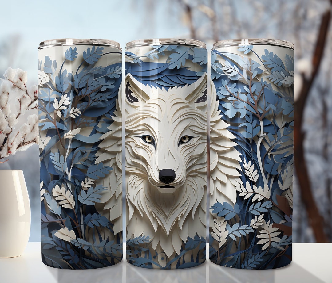 3D Paper Wolf Tumbler Wrap 20oz Skinny Tumbler Sublimation - Etsy