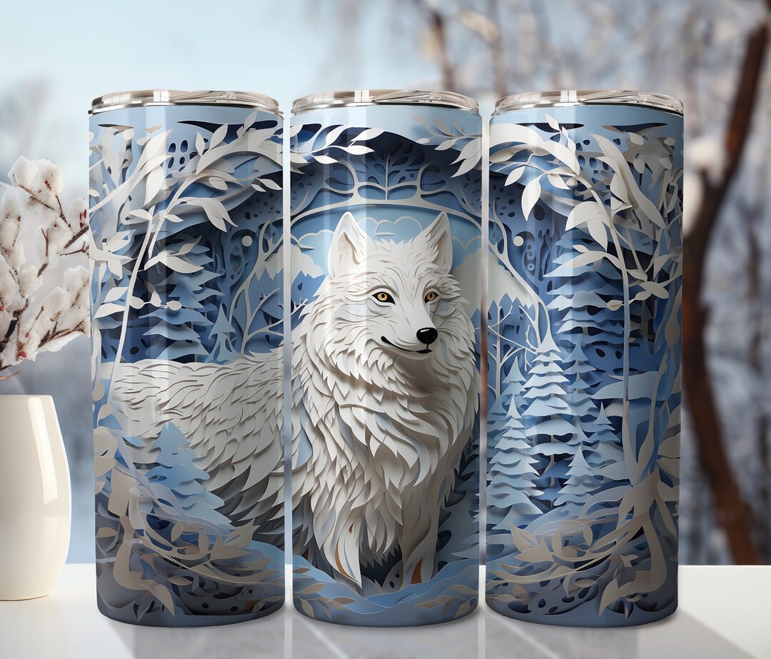 3D Paper Wolf Tumbler Wrap 20oz Skinny Tumbler Sublimation - Etsy