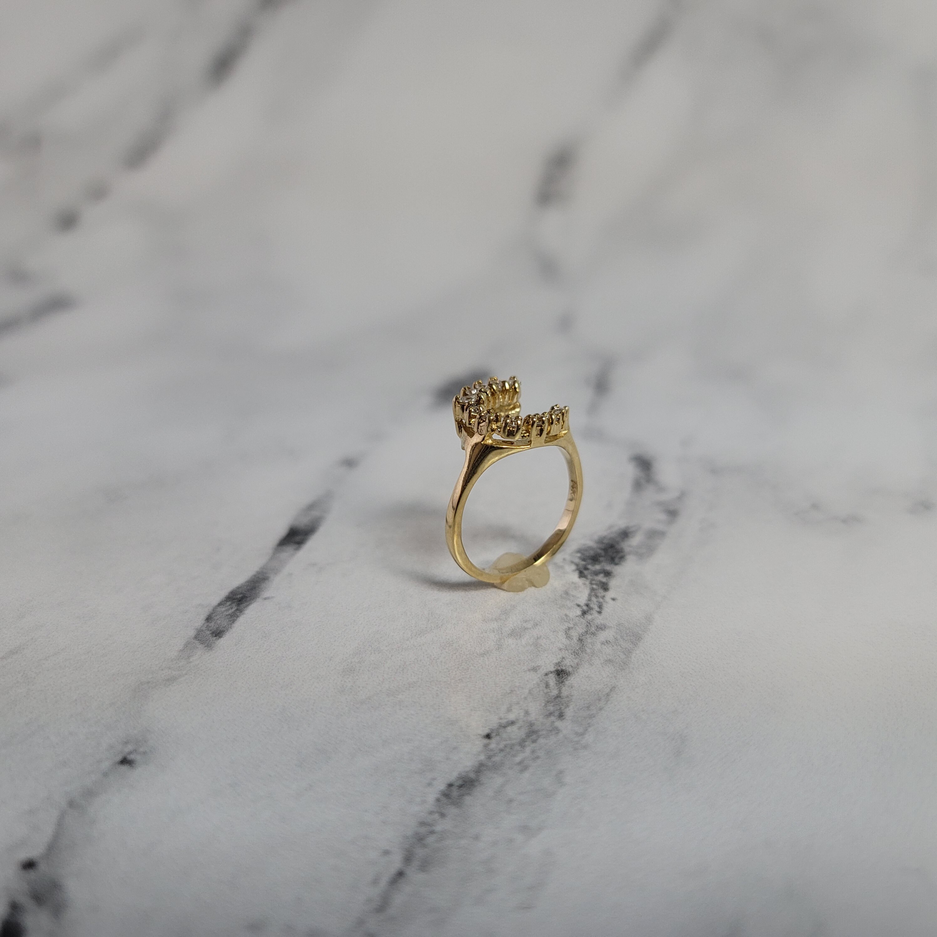 Diamond 'C' Shaped Ring Wrap/enhancer .32cttw 14k Etsy