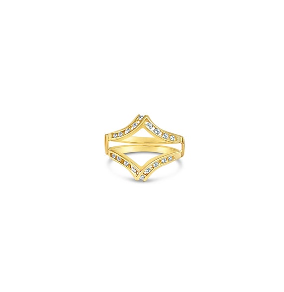 1/8ct tw Diamond Wedding Ring Guard in 14K Yellow Gold WDWY00273 - Ramsey's  Diamond Jewelers
