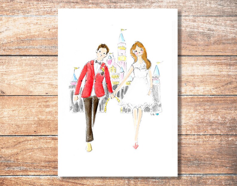 Custom Portrait Disney Wedding Lesbian Wedding Gift 1st Etsy