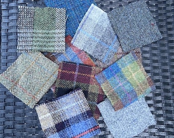 Harris Tweed fabric samples - two sizes