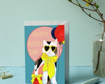 Birthday card with balloons