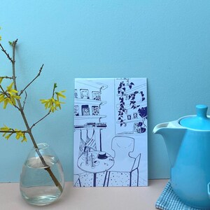 Café Art Print A5 – Hand-illustrated illustration | 10 designs to choose from | Modern wall decor image 15